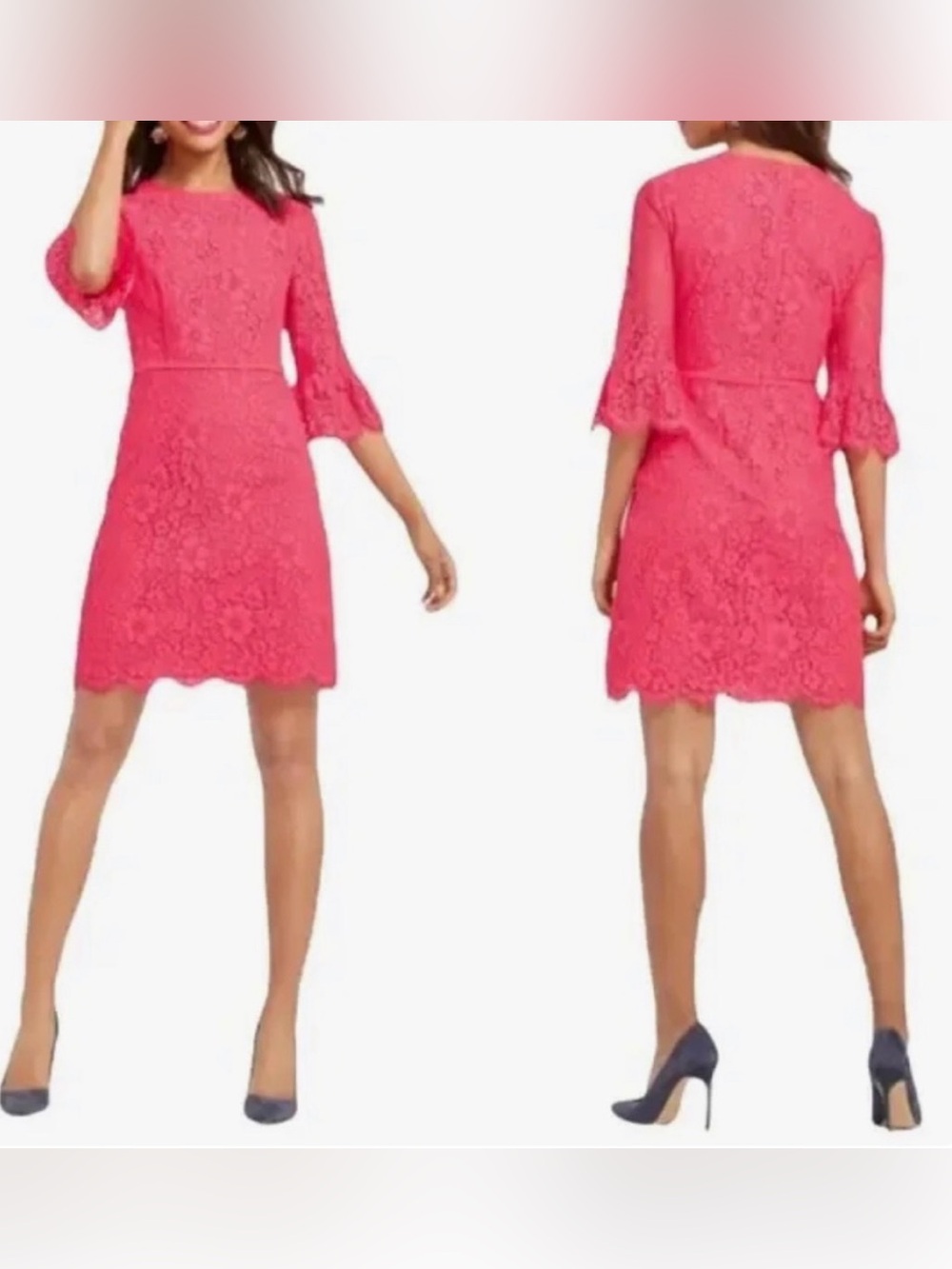Draper James Pink Lace 3/4 sleeve Cocktail Dress